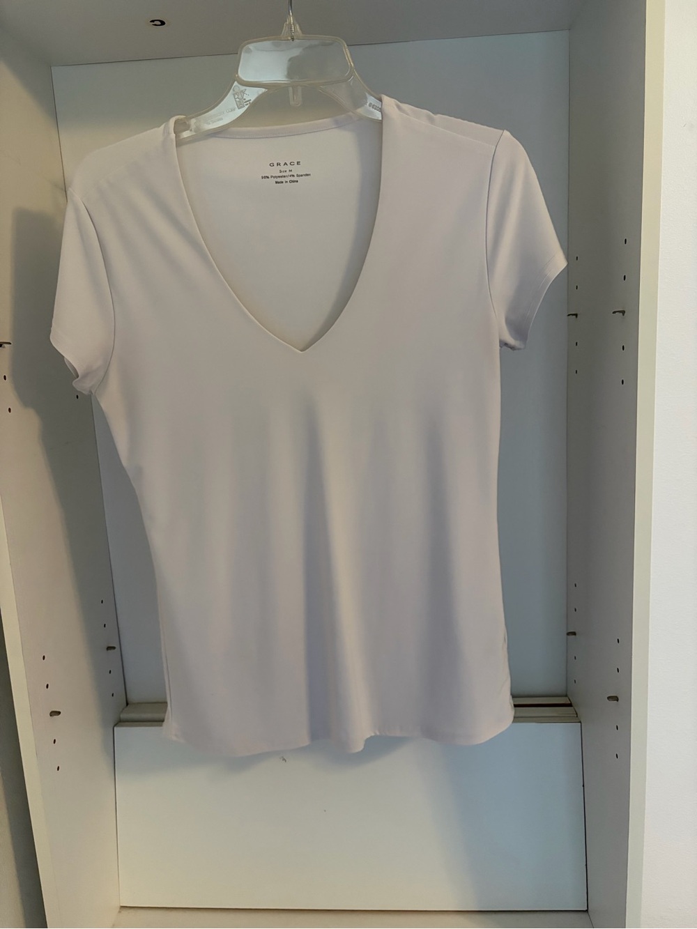 Grace V-Neck Short Sleeve Top in white